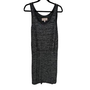 Philosophy Heathered Gray Sleeveless Midi Dress Small Drawstring Waist Boho Soft